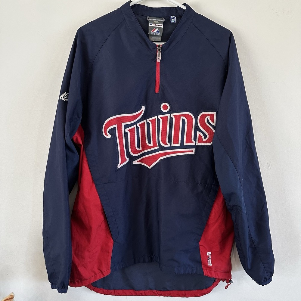 Minnesota Twins Majestic Cool Base Windbreaker‎ MLB Red Blue Small